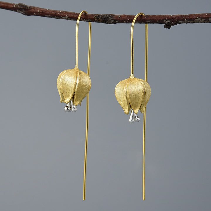 Tulip In Bud Sterling Silver S925 Women's Earrings