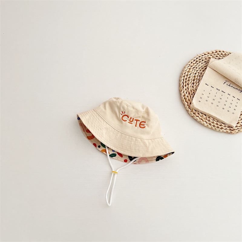 Embroidered Letter Baby Bucket Hat