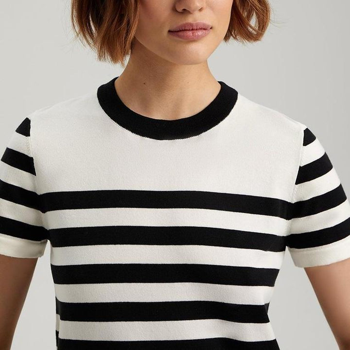 Elegant Striped Knit T-Shirt