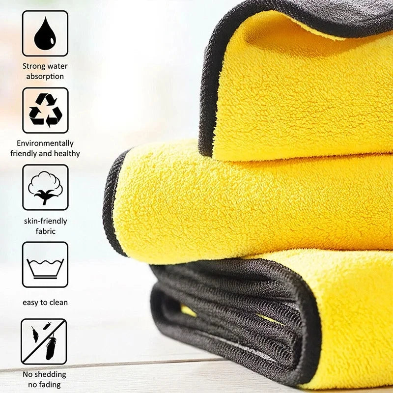 Double-Sided Microfiber Car Cleaning Towels