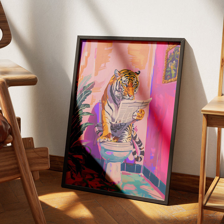 Animal Tiger in a Bathroom Canvas Print