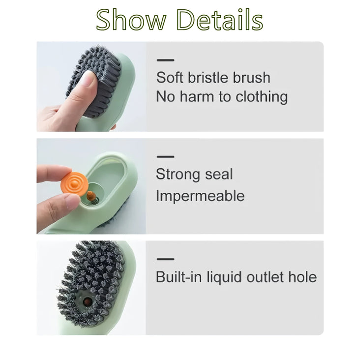 Automatic Liquid Discharge Multifunction Shoe Brush - Deep Cleaning Soft Bristles