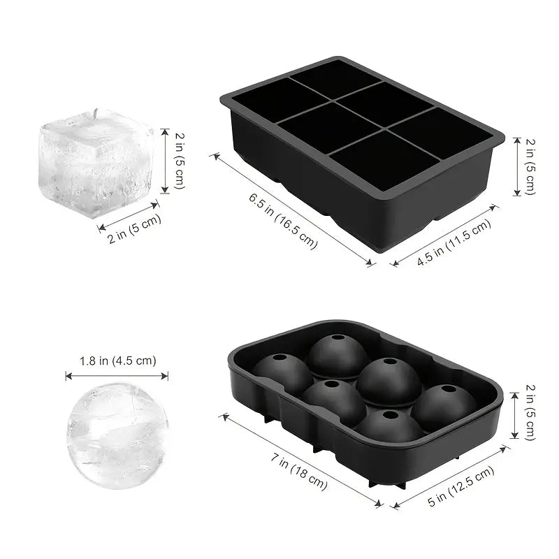 6 Grid Large Ice Cube Maker for Whiskey Cocktails and Drinks