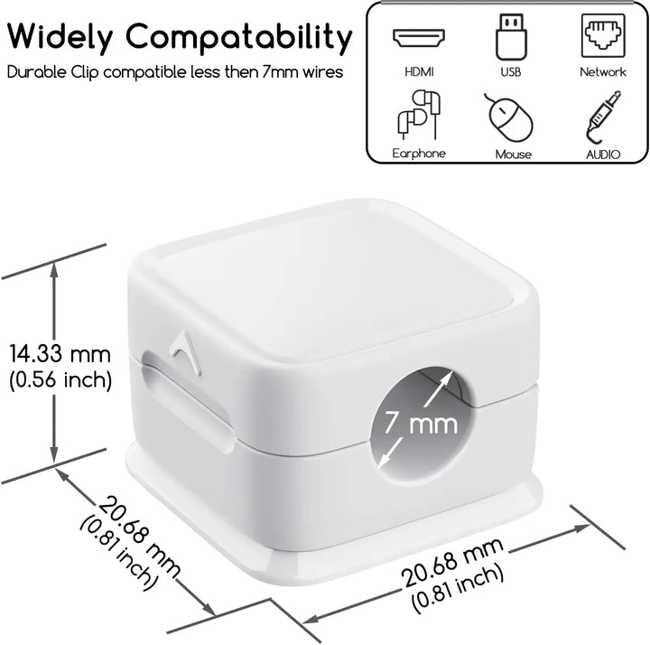 Magnetic Cable Clips Organizer - Adjustable Cord Holder with Strong Adhesive and Easy Cable Management