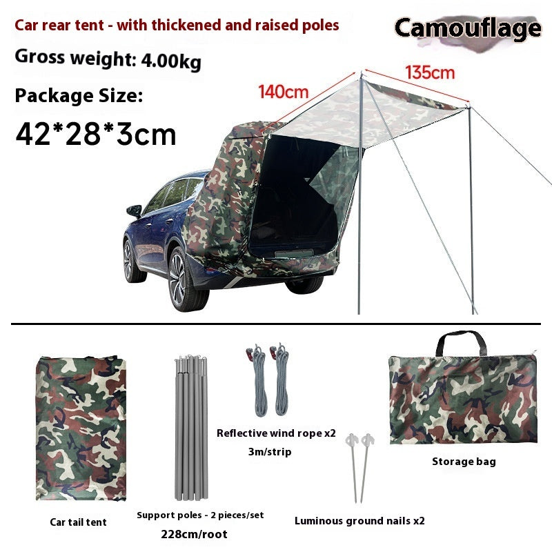 Outdoor Camping Roof Extension Sun-proof Rainproof Rear Tent