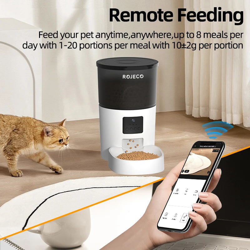 Smart Automatic Cat Feeder with Camera and Voice Recorder