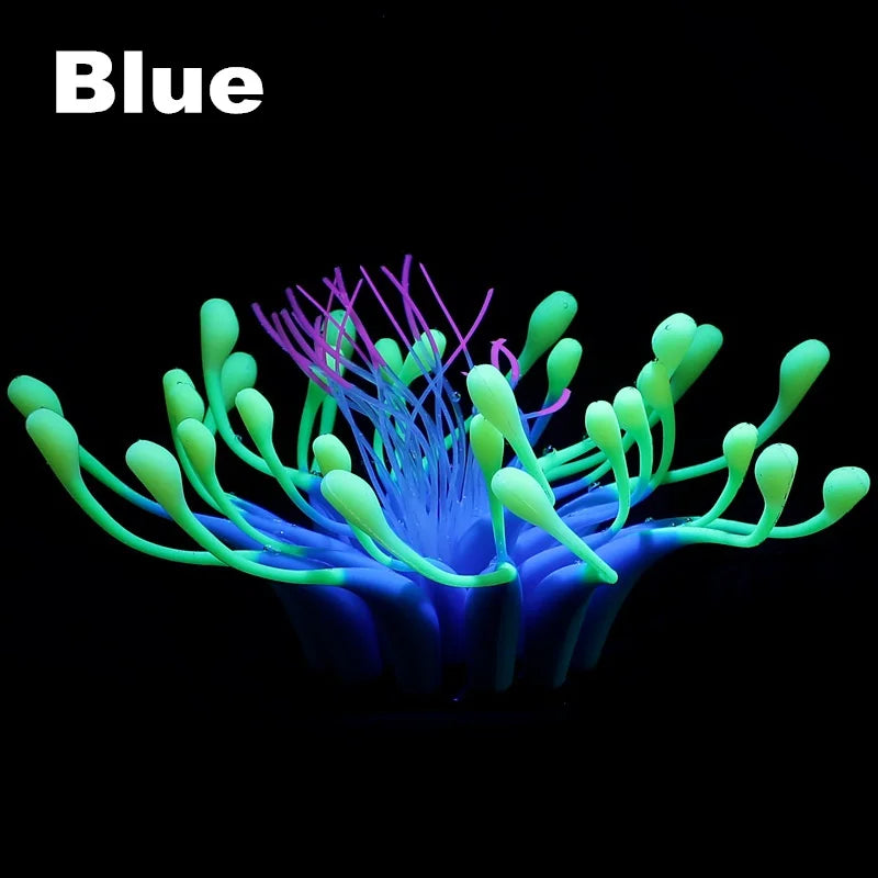 Aquarium Glowing Coral Effect Silicone Decoration