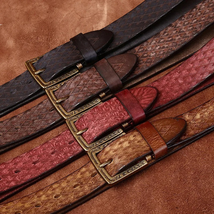 3.8CM Thick Italian Pure Cowhide Leather Belt