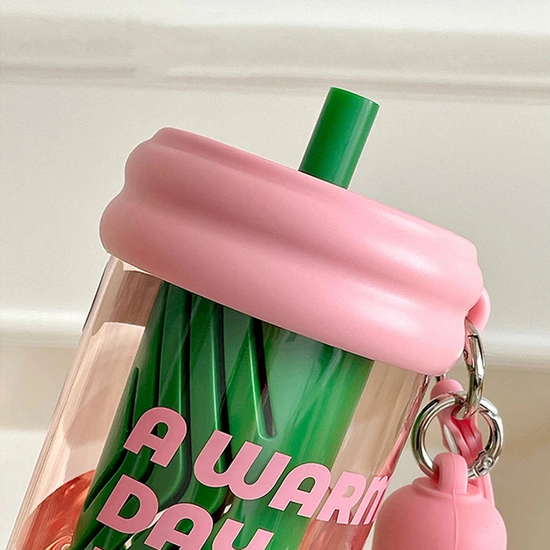 Cute 650ml Tritan Water Bottle with Filter for Girls and Women