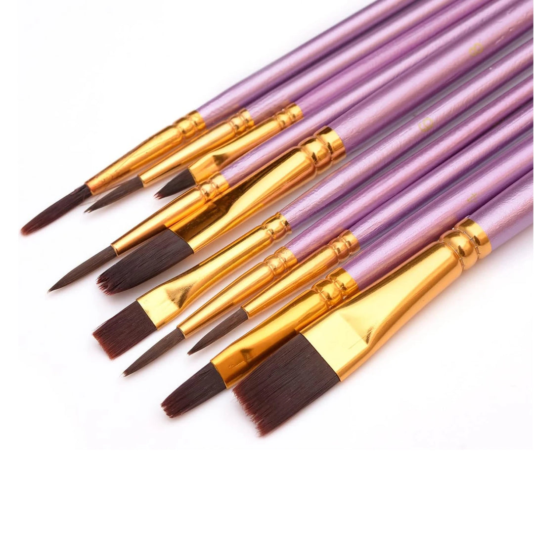 10-Piece Nylon Hair Artist Painting Brush Set