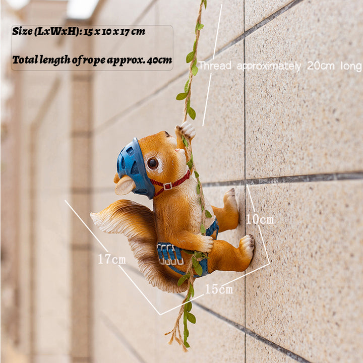 Charming Climbing Squirrel Resin Garden Decoration