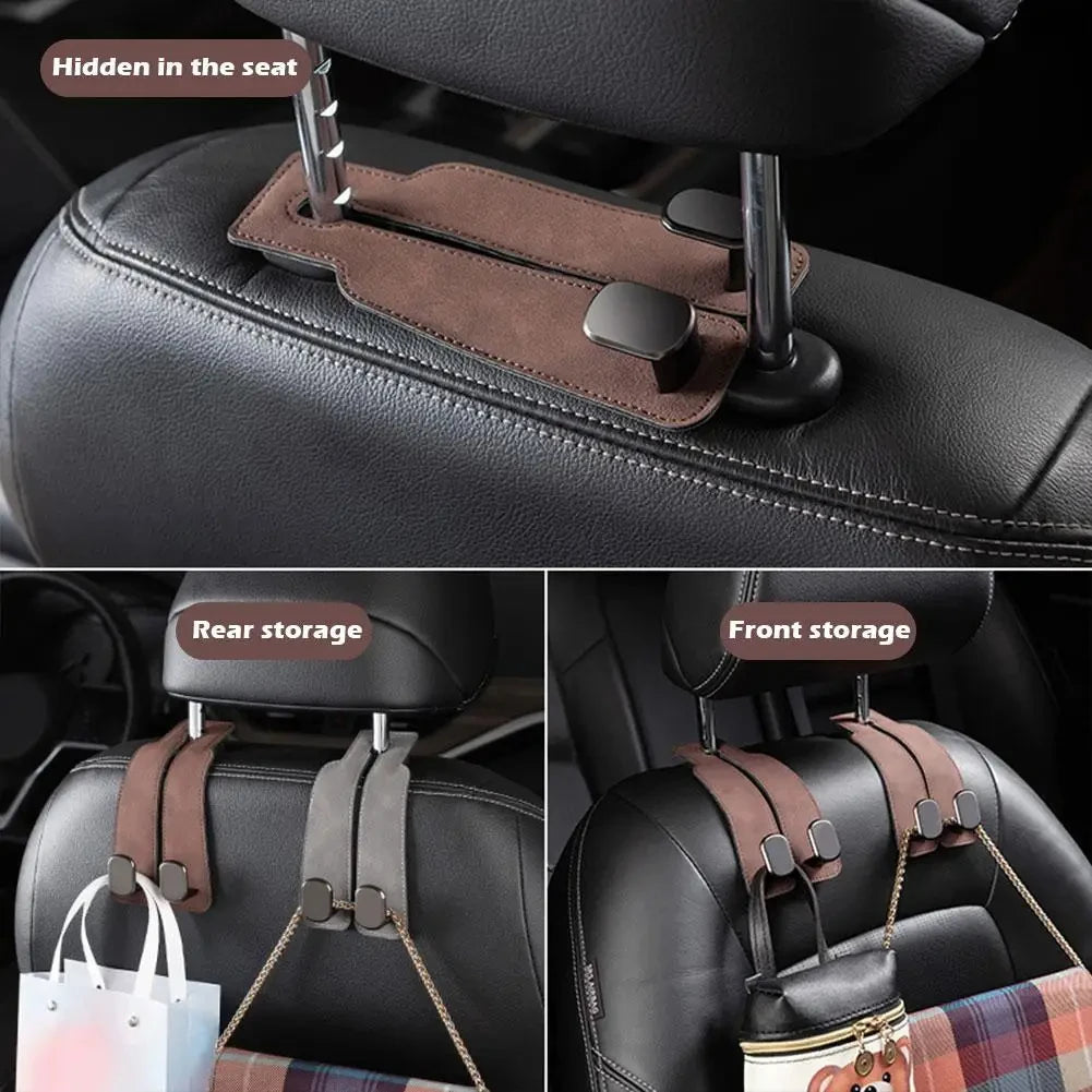 Premium Suede Double Hook Organizer for Car Interiors