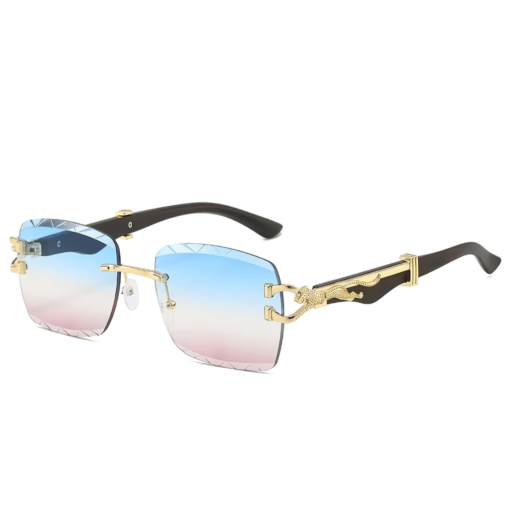 Luxury Rectangle Sunglasses with Gradient Lenses