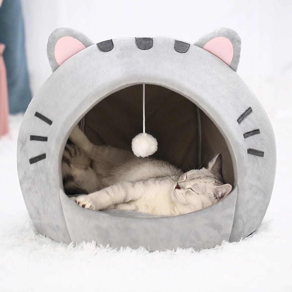 Cozy Cat Bed Cave – Soft and Warm Pet House for Cats and Small Dogs