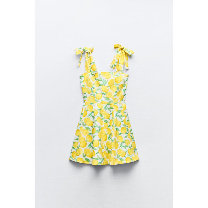 Fruit Print Sleeveless Summer Beach Dress