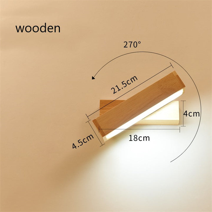 Wooden Nordic Wall Lamp LED Bedroom and Living Room Light