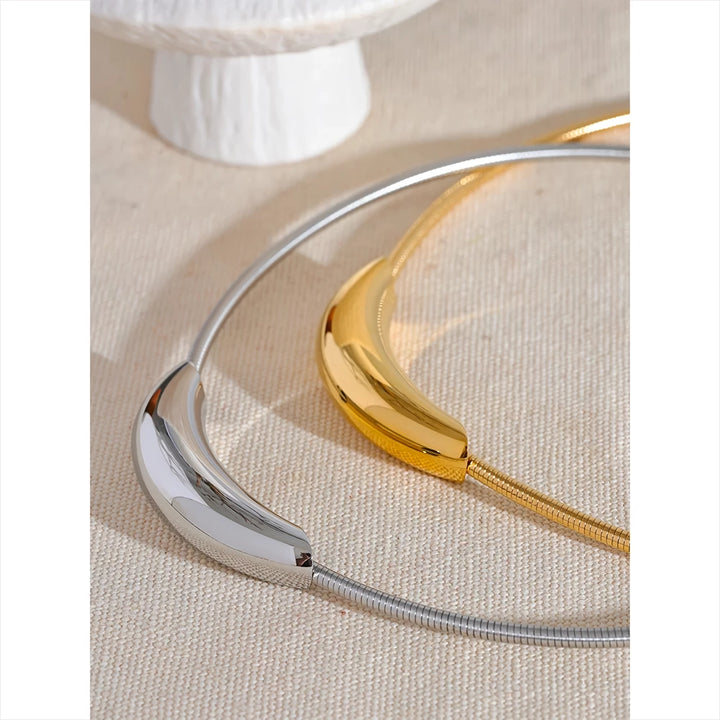 Waterproof 18K Gold Plated Stainless Steel Choker Necklace