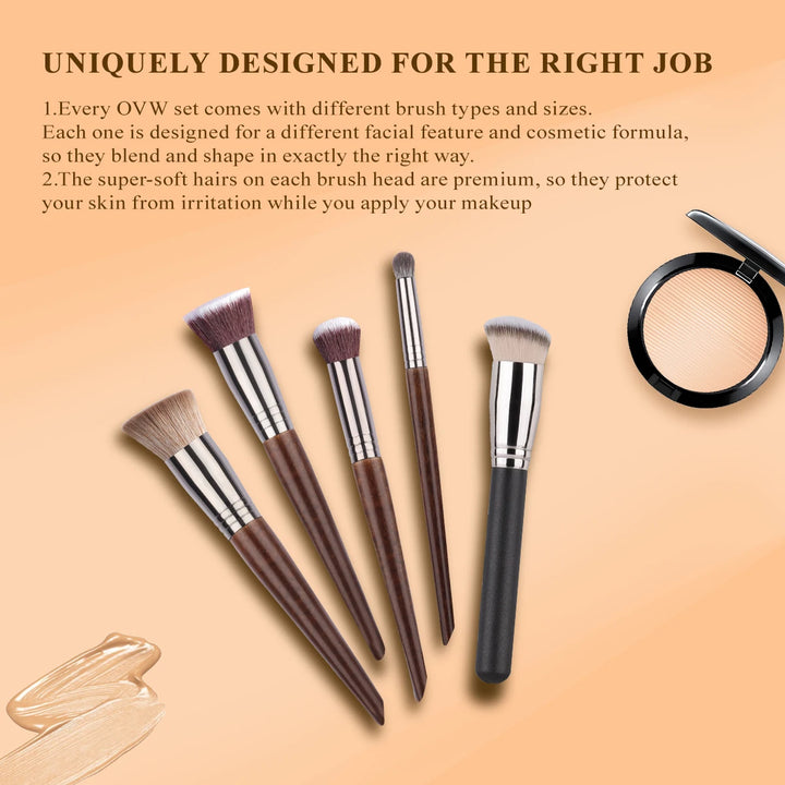 High-Quality Synthetic Hair Foundation & Concealer Makeup Brush Set