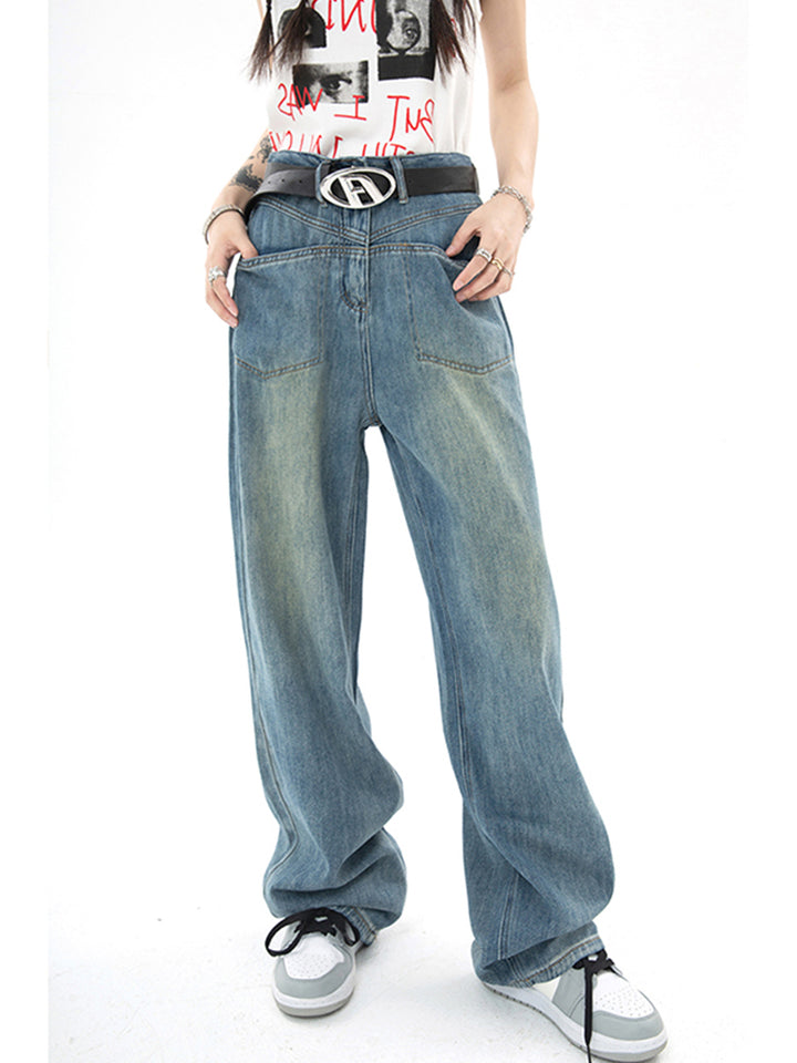 Women's Plus Size Distressed Retro Jeans