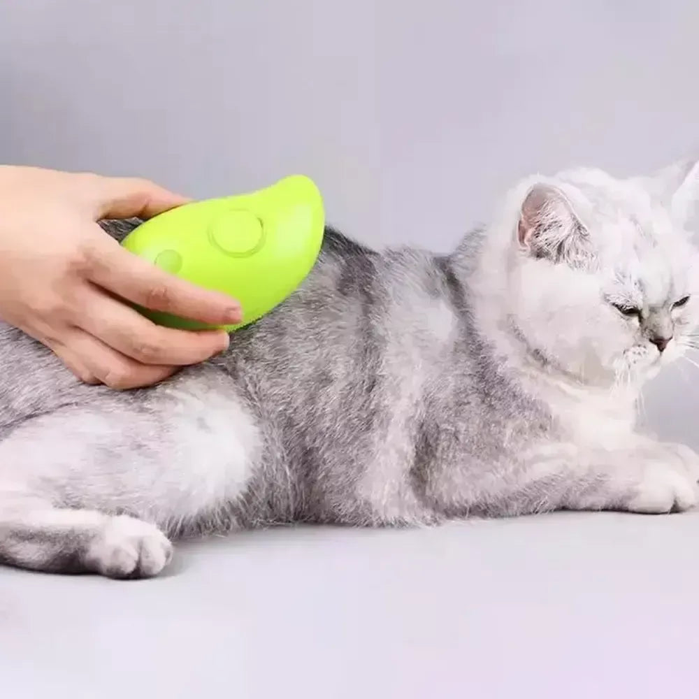 3-in-1 Steamy Cat Grooming Brush with USB Charging