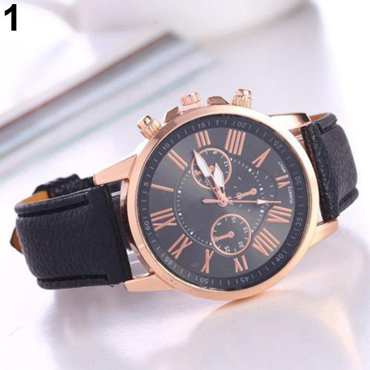 Men's Fashion Sport Stainless Steel Quartz Analog Wrist Watch Roman Numerals - MRSLM