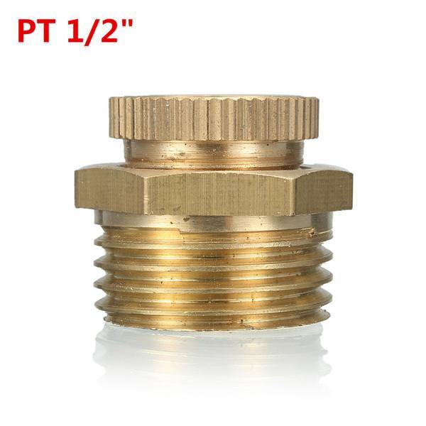 PT 1/2 3/8 1/4 Inch Brass Drain Valve Air Compressor Male Threaded Water Drain Valve - MRSLM