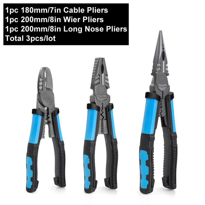 NEWACALOX Pliers Set Wire Pliers Crimping Pliers Wire Stripper Wire Cutters Long Nose Pliers Multi-tool Hand Tools DIY - MRSLM