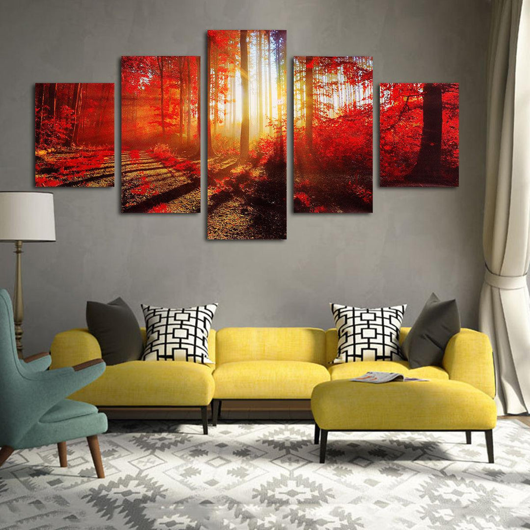 5 Panels Abstract Art Mural Modern Painting Wall Decoration Art Picture Hanging Drawing Living Decoration no Frame - MRSLM