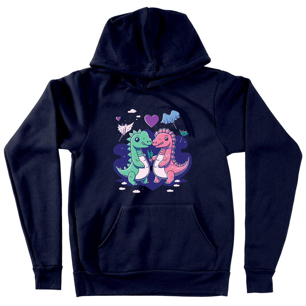 Dinosaur Graphic Hooded Sweatshirt - Cartoon Hoodie - Themed Hoodie - MRSLM