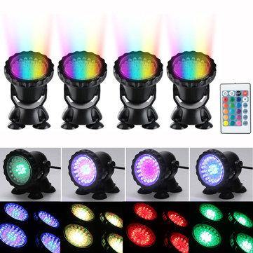 4pcs LED RGB Submersible Pond Spot Light Underwater Swimming Pool Lamps AC100-240V - MRSLM