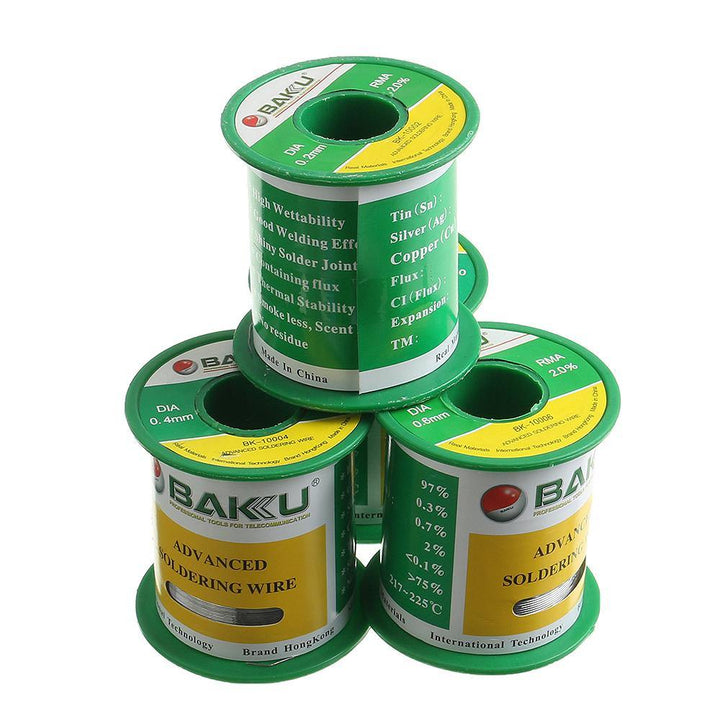 BAKU Solder Wire Lead Free Rosin Core Tin Silver Copper Solder Welding Wire Flux Roll 0.2mm/0.3mm/0.4mm/0.5mm/0.6mm - MRSLM