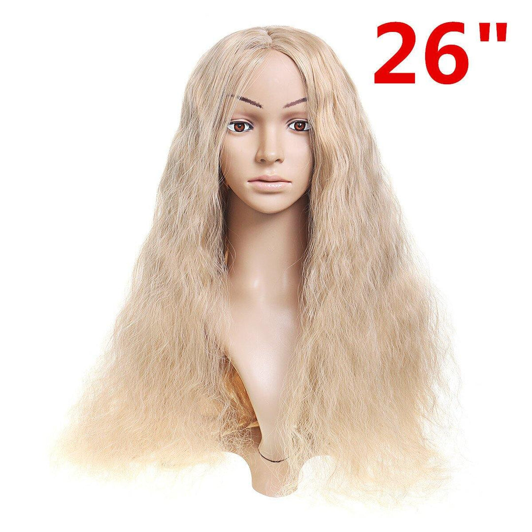 14-26'' Long Blonde Wavy Wig Synthetic Lace Front Wig Heat Resistant Fiber Hair - MRSLM