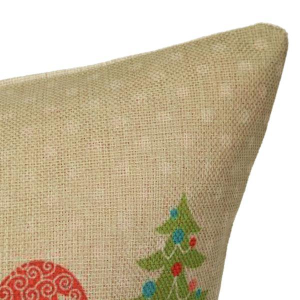 Cartoon Christmas Throw Pillow Case Linen Cotton Cushion Cover Home Sofa Car Decor - MRSLM