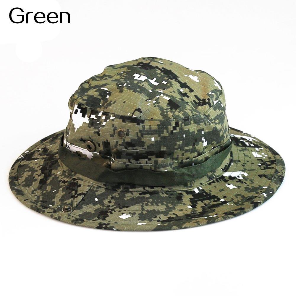 Hot Unisex Wide Brim Camouflage Hiking Outdoor Fishing Bucket Boonie Sun Hat - MRSLM