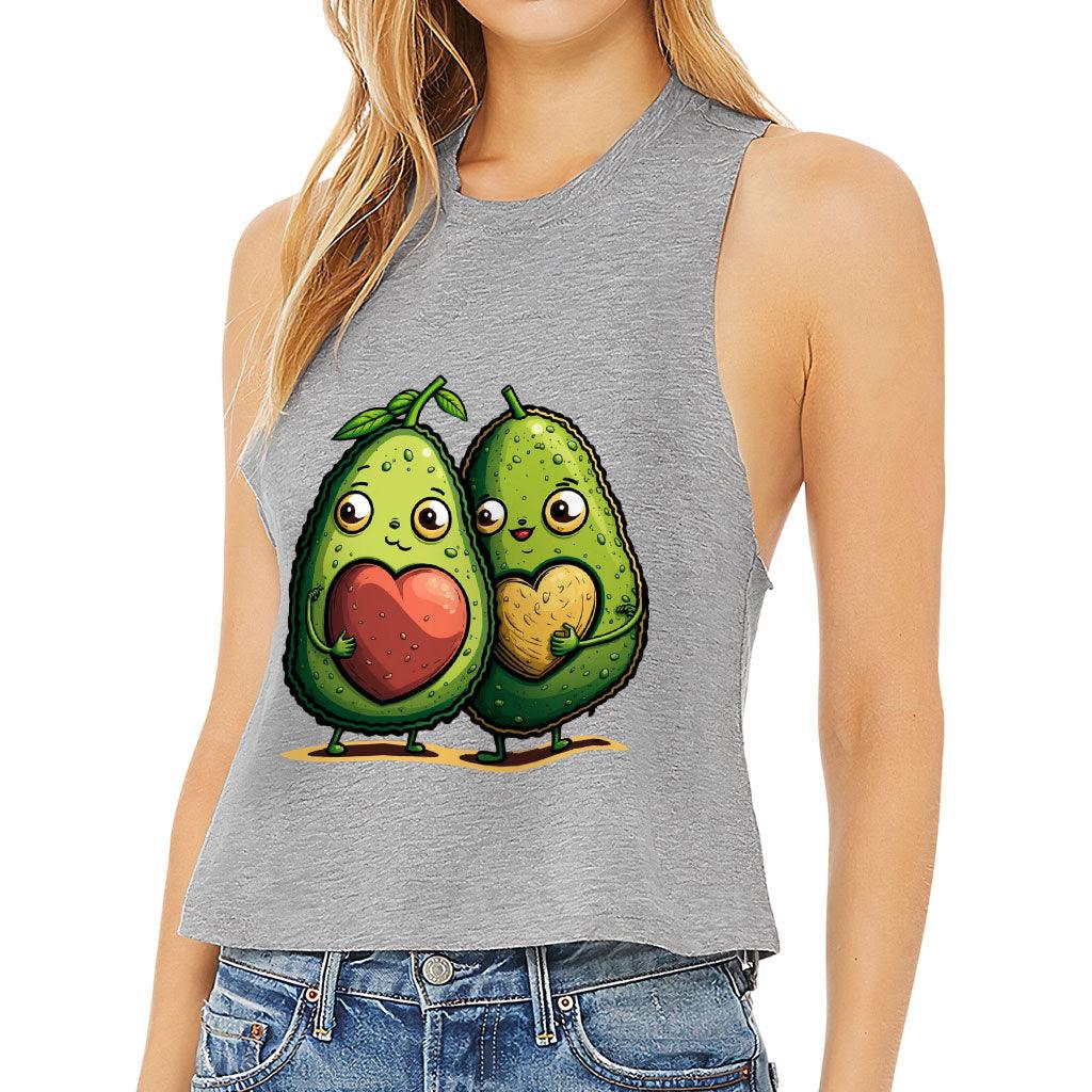 Avocado Racerback Cropped Tank - Love Couple Women's Tank - Graphic Tank Top - MRSLM