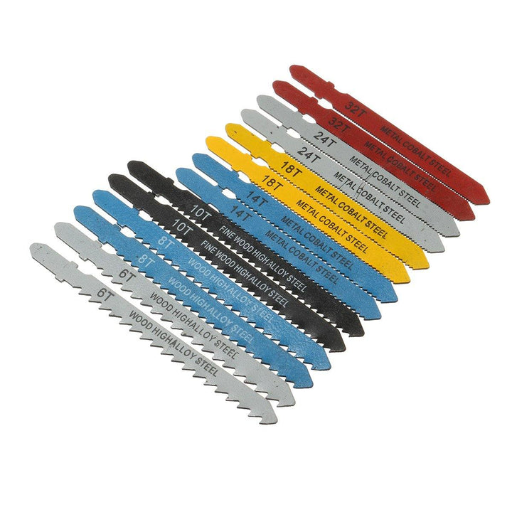 T Shank Assorted Jigsaw Blade 14 Pieces Set 6/8/10/14/18/24/32 Teeth for BOSCH - MRSLM