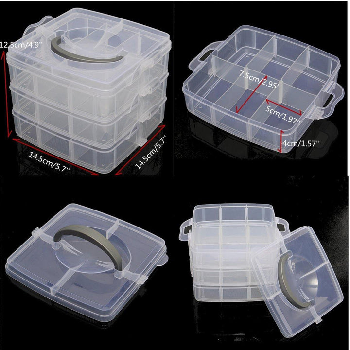 Clear Storage Box Case Plastic Container Organizer for Jewelry Bead - MRSLM