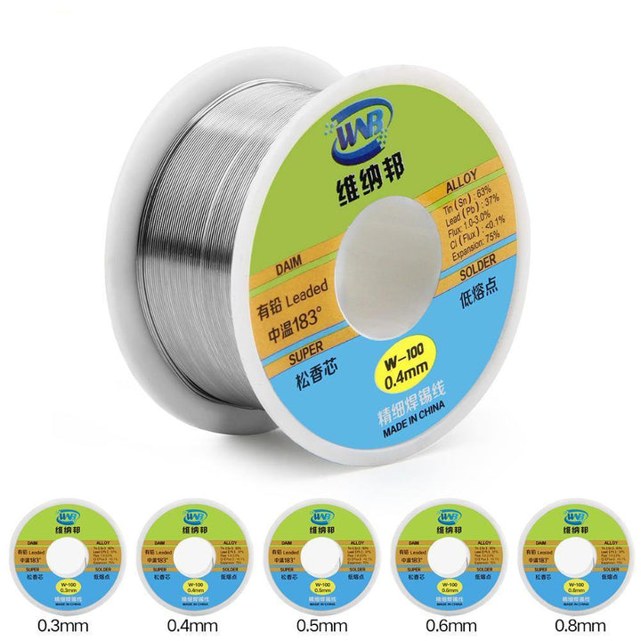 WNB 90g 63/37 Rosin Core Tin Lead 183℃ Melt Silver Solder Wire Welding Flux 2.0% Iron Cable Reel 0.3mm 0.4mm 0.5mm 0.6mm 0.8mm - MRSLM