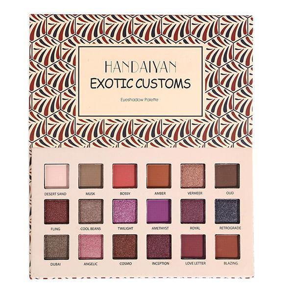 HANDAIYAN 18 Colors Eye Shadow Palette Matte Shimmer Powder Earth Smoky Eyes Makeup - MRSLM