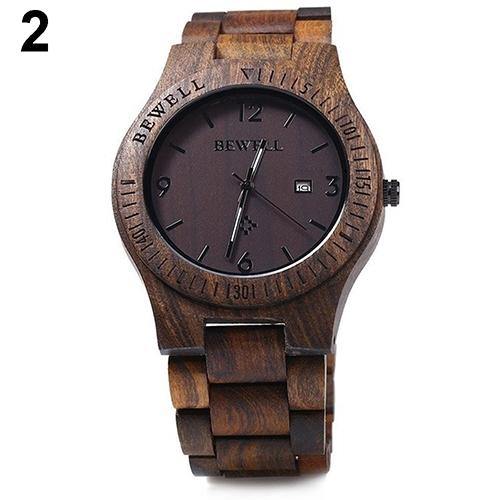 Men Luxury Natural Maple Wooden Handmade Quartz Movement Casual Wrist Watch - MRSLM