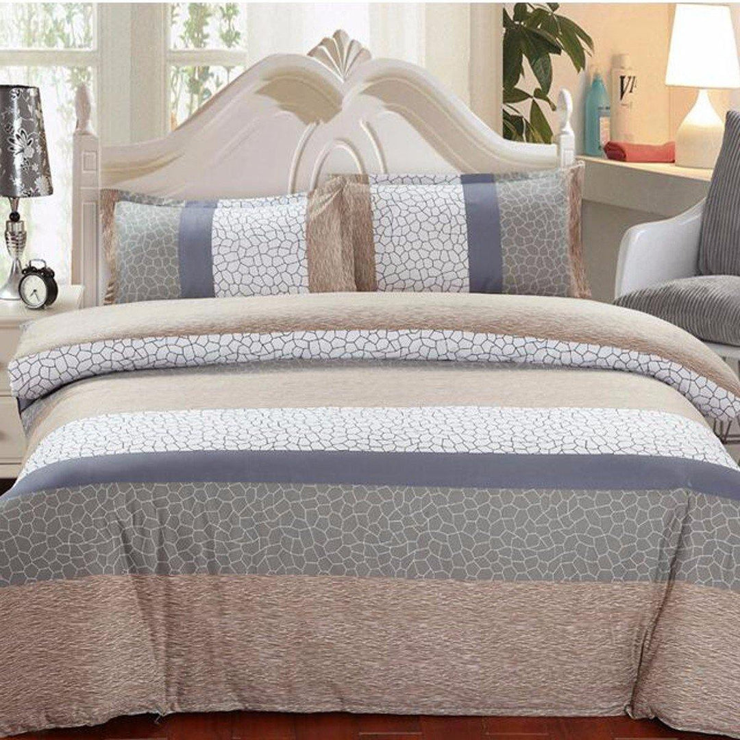 1.5m/1.8m 4 pcs Cotton Bedding Set Pillowcase Quilt Duvet Cover Flat Sheet Elegent Noble Bedding - MRSLM