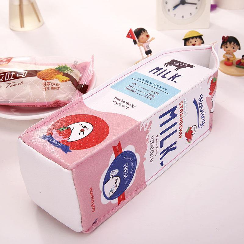 WAM PC-03 Milk Bottle Pencil Case PU Pen Storage Bag Pouch Office School Stationery Supplies - MRSLM