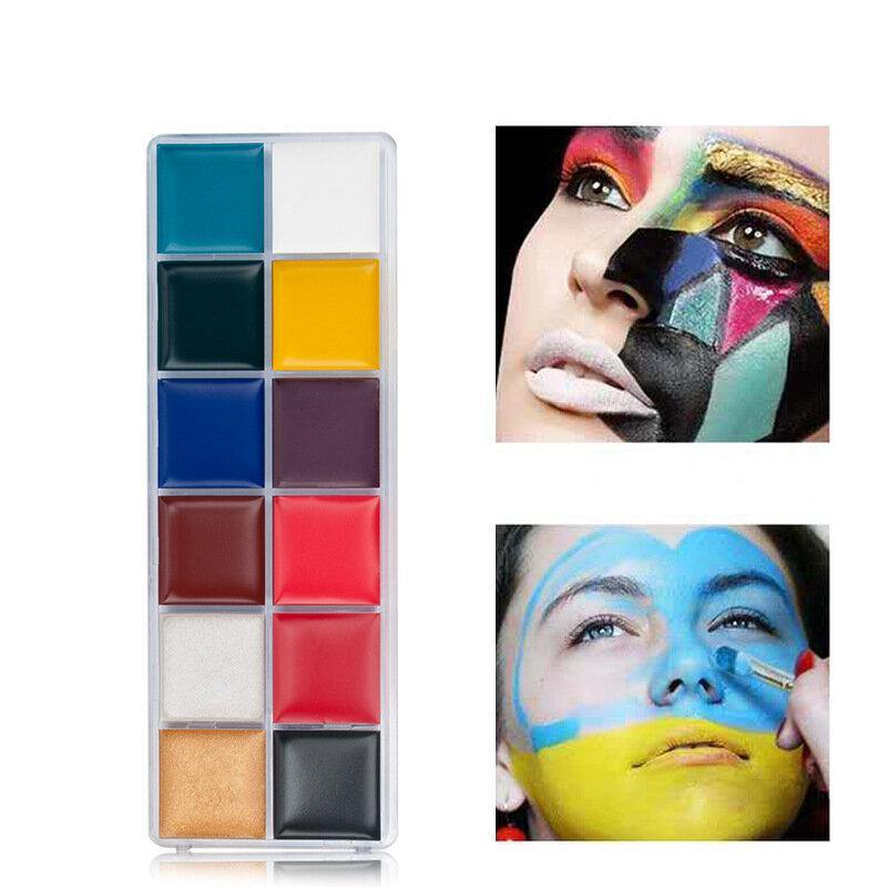 12 Colors Face Body Paint Oil Face Painting Kits Professional Painting Halloween Party Fancy Make Up - MRSLM