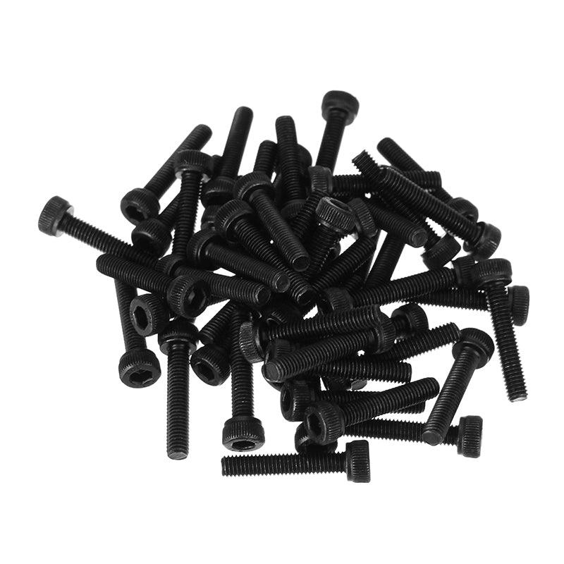 Suleve™ M3CH9 50Pcs M3 Carbon Steel Hexagon Socket Cap Head Screws Bolts 4-20mm Optional Length - MRSLM