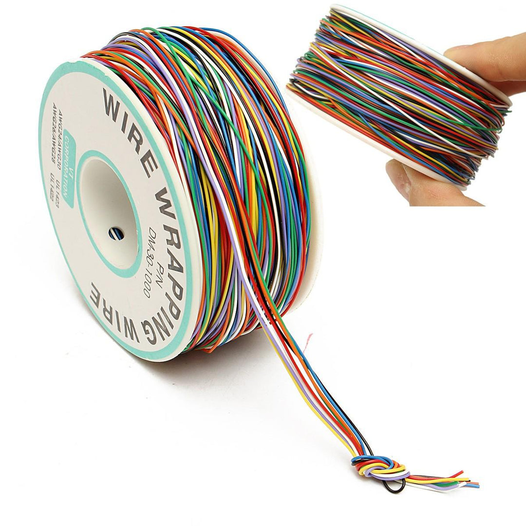 DANIU 250M 8-Wire Colored Insulated P/N B-30-1000 30AWG Wire Wrapping Cable Wrap Reel - MRSLM