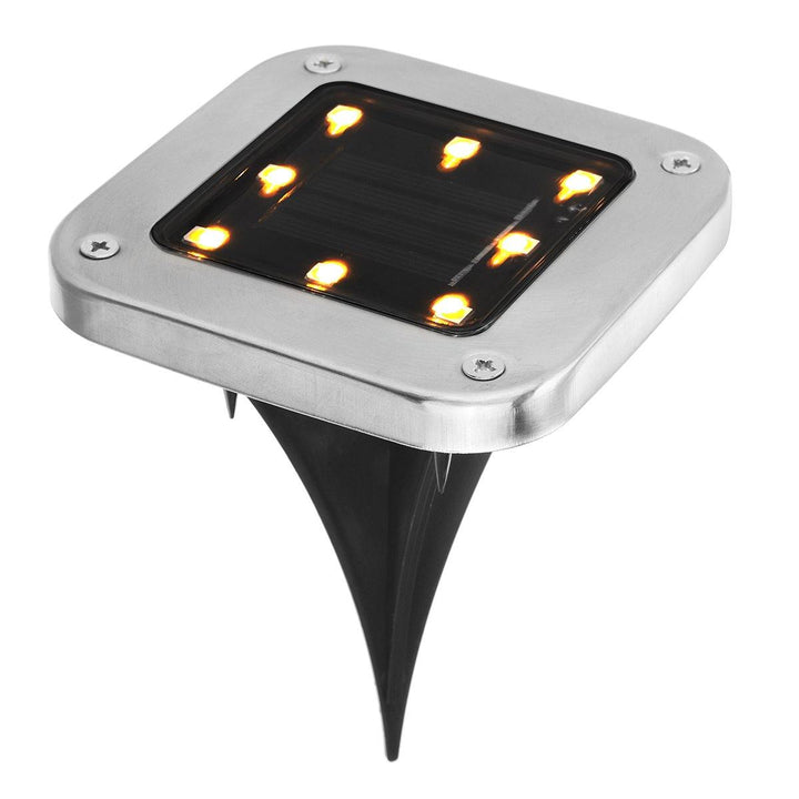 4PCS Solar Powered LED Lawn Light Square Buried Inground Recessed Lamp for Garden Outdoor Deck Path - MRSLM