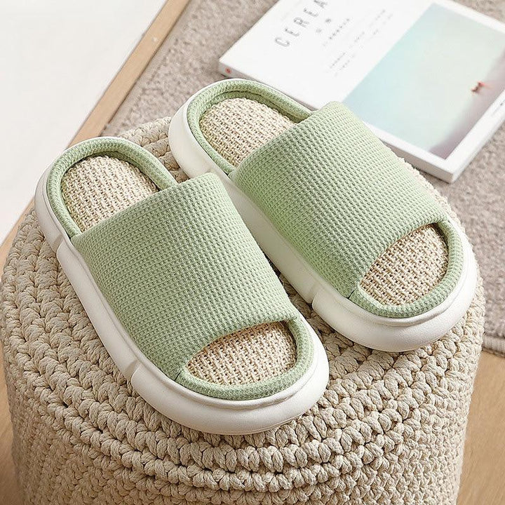 Four Seasons Linen Slippers Female Spring And Autumn Home - MRSLM