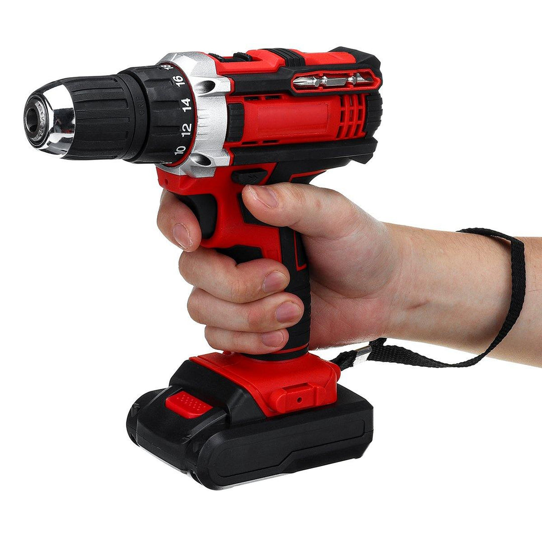 48V 25+3 Gear Rechargable Electric Drill Cordless Impact Drill With 1 or 2 Li-ion Battery With LED Working Light - MRSLM