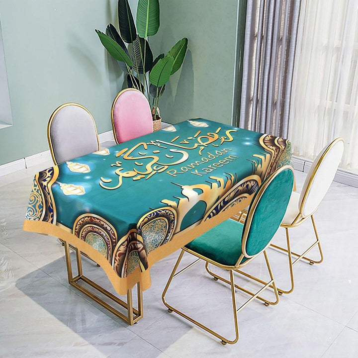 Eid Mubarak Ramadan Dining Table Cloth Waterproof Table Cover Home Decor - MRSLM