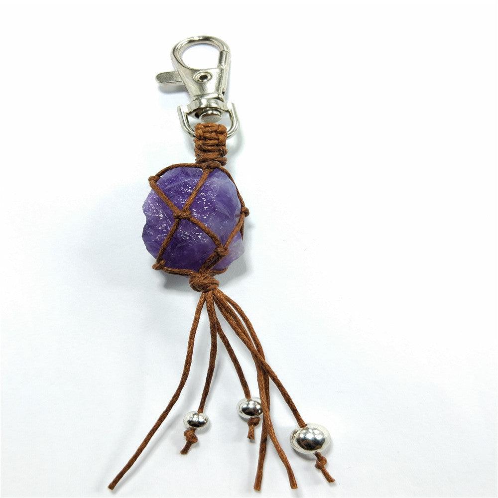 Natural Crystal Rough Stone Keychain - MRSLM